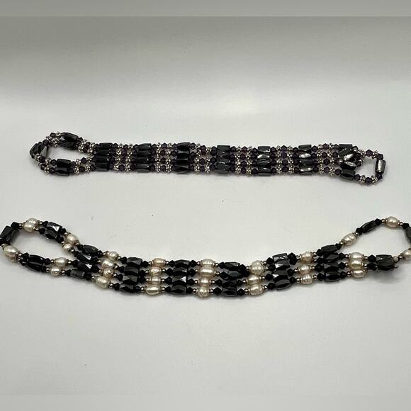 2 magnetic wrap bead and faux pearl bracelets - Picture 4 of 7